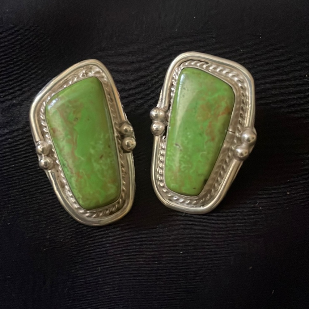 Sterling silver and green turquoise earrings